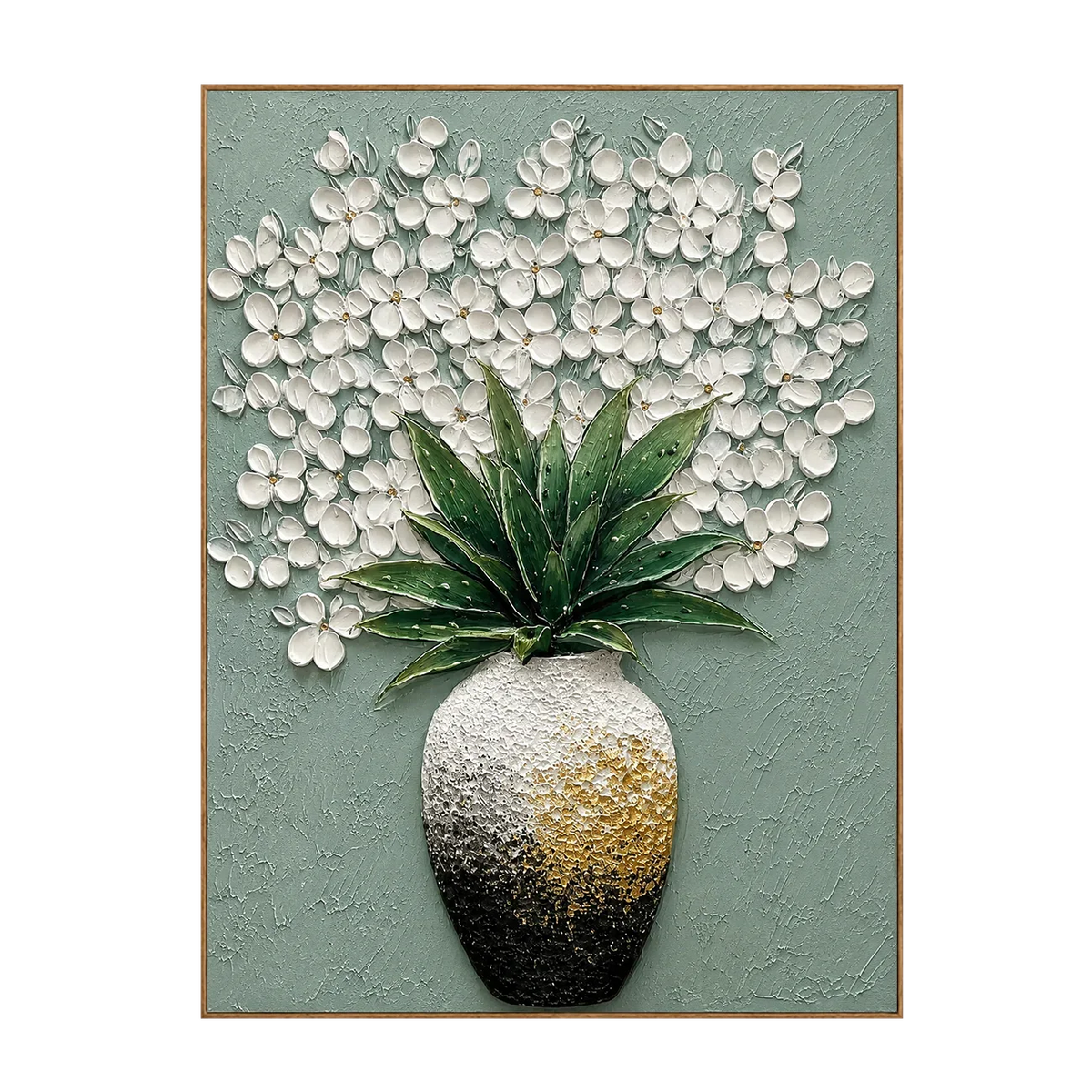 Sage Bloom Botanical Relief Wall Art | Olyrel