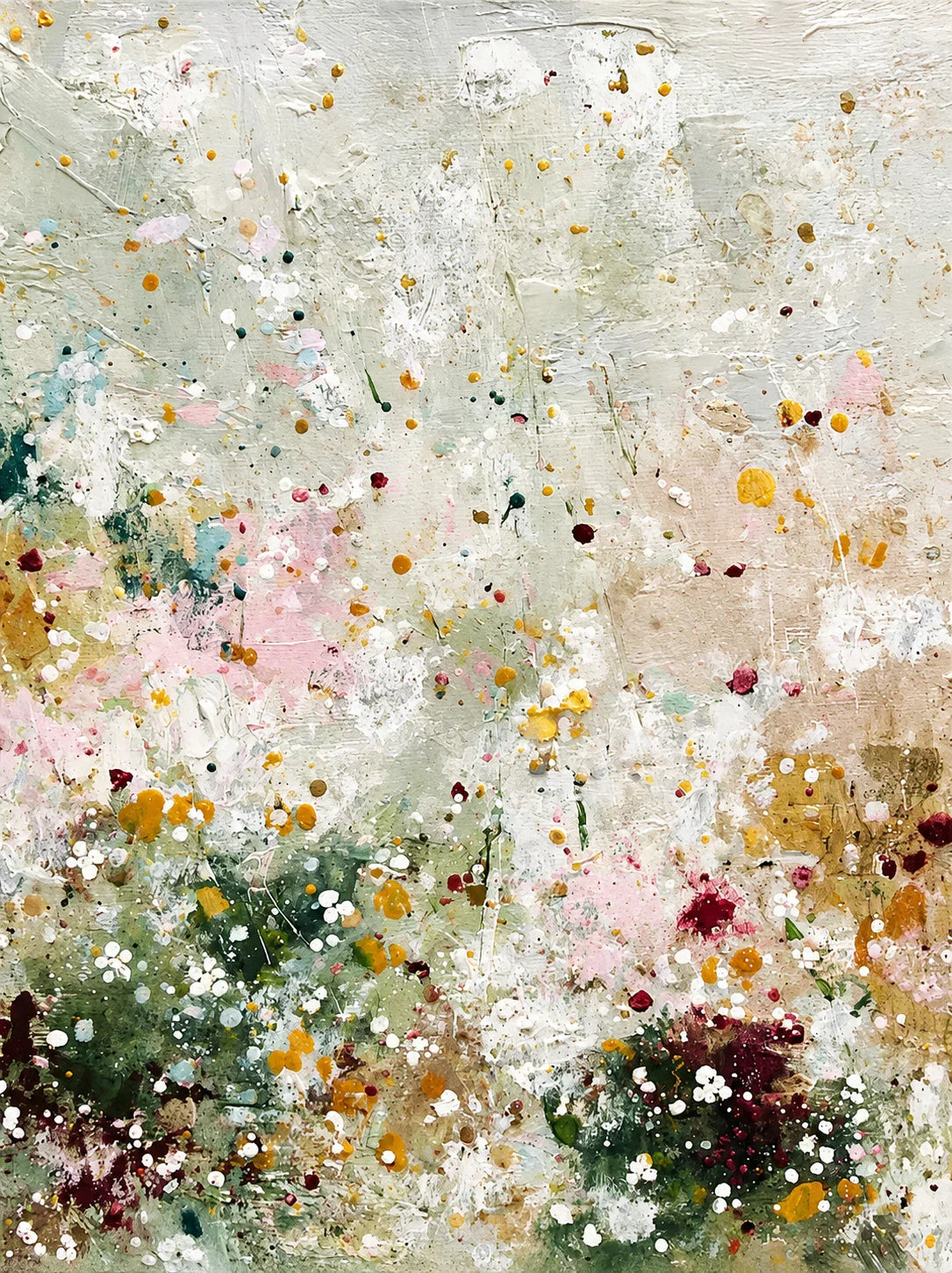 Whispering Meadow Pastel Abstract Wall Art artwork view | Olyrel