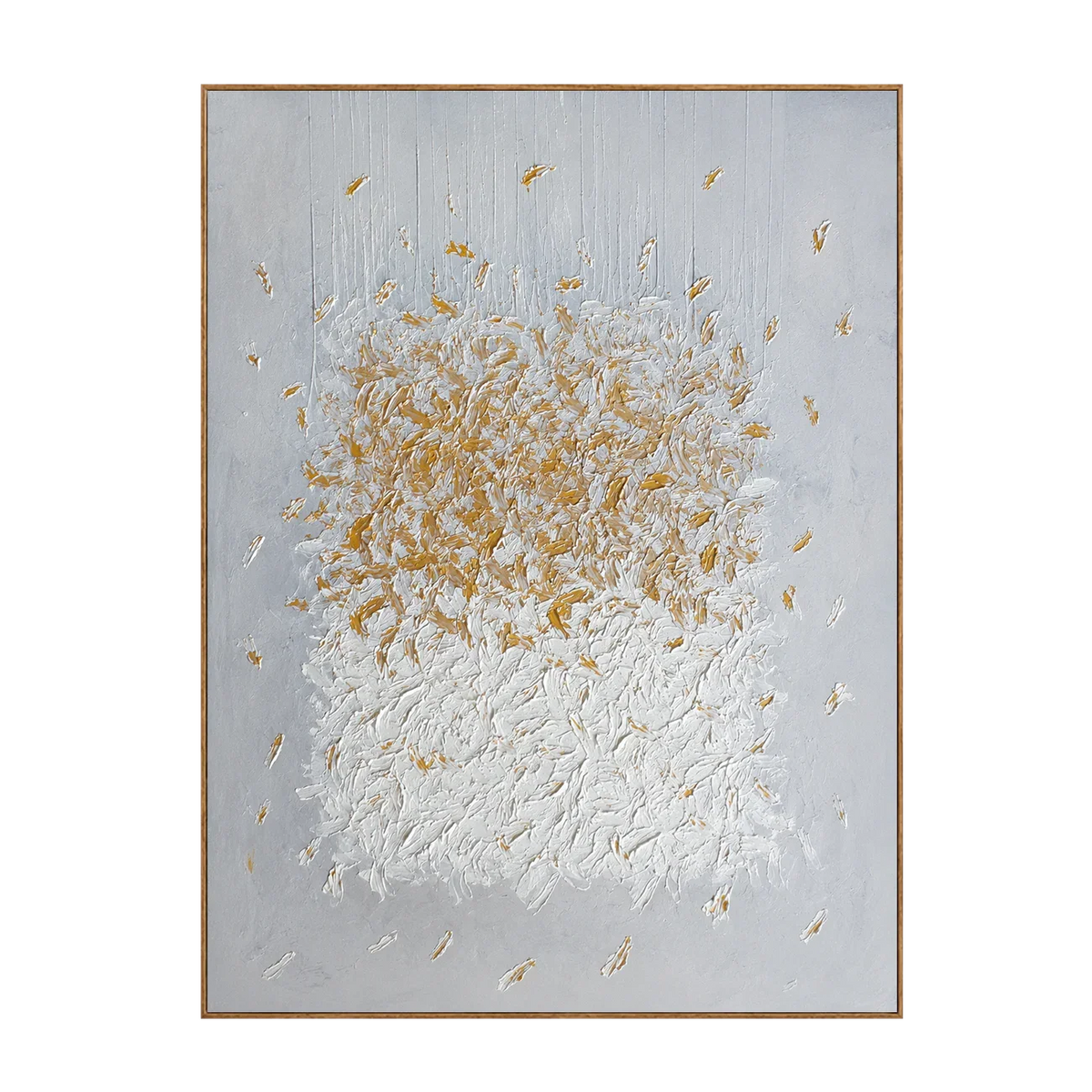 Gilded Bloom White Textured Wall Art | Olyrel