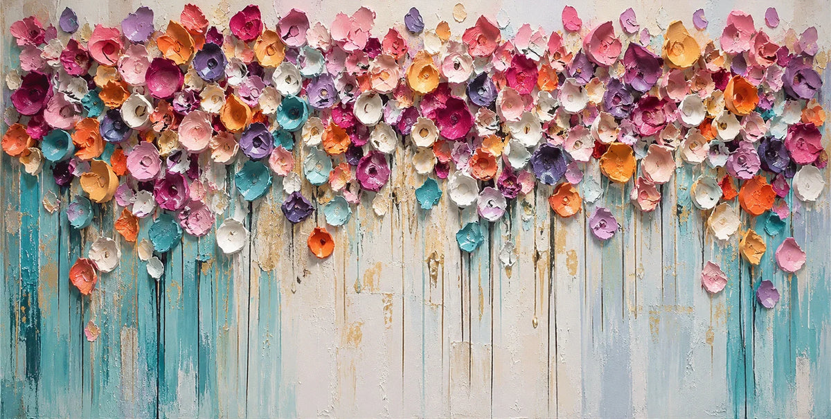Original artwork view of Bloom Cascade Floral Wall Art | Olyrel