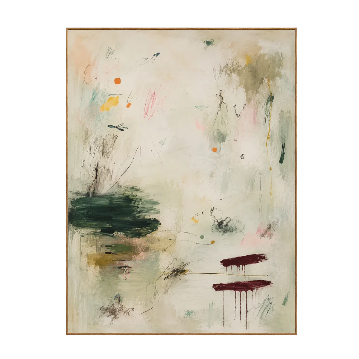 Quiet Garden Sage Abstract Wall Art | Olyrel