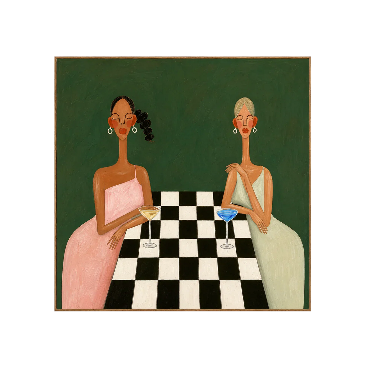 Checkered Table Companions Figurative Wall Art | Olyrel