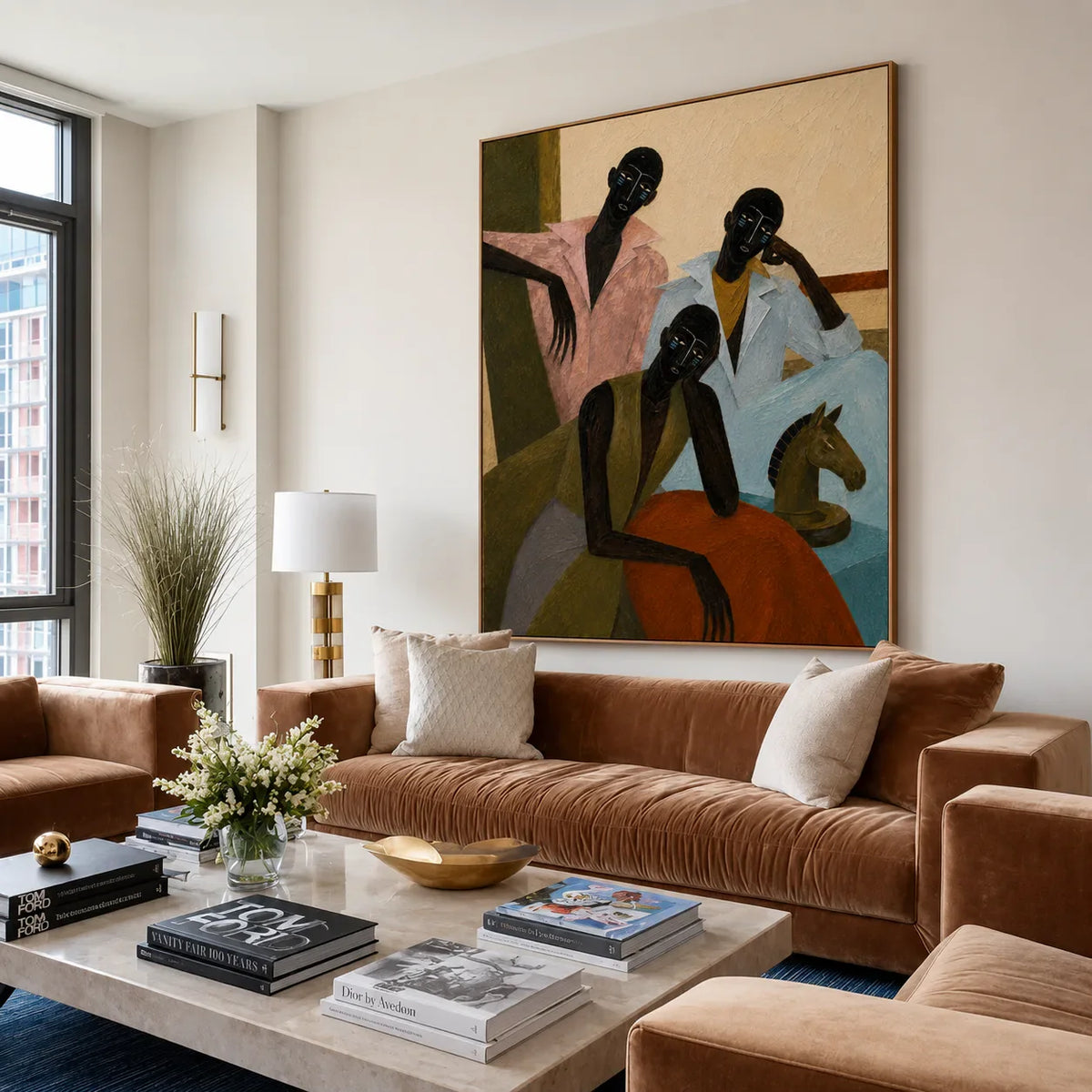 Gathered Voices Modern Figurative Wall Art styled interior scene 2 | Olyrel