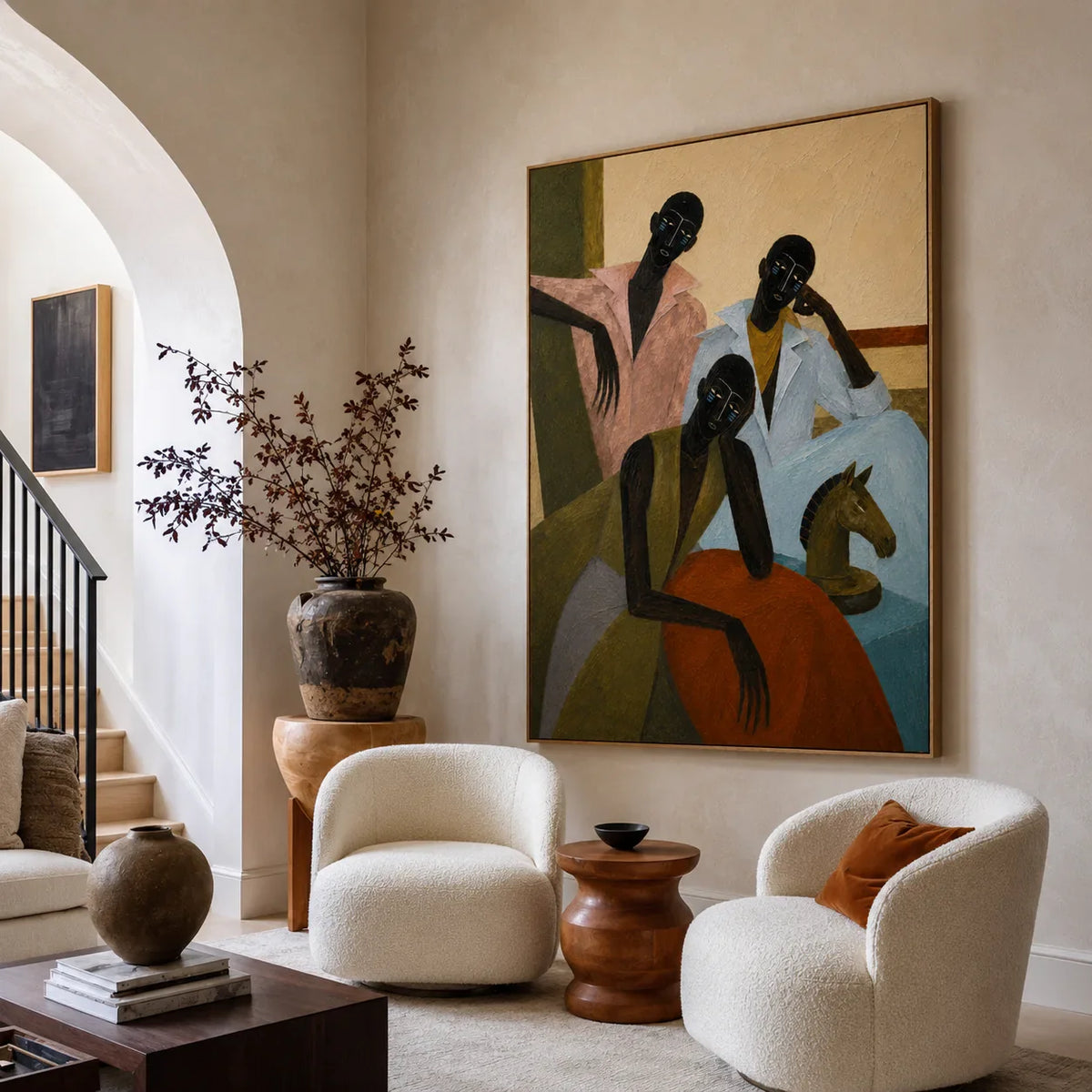 Gathered Voices Modern Figurative Wall Art styled interior scene 5 | Olyrel