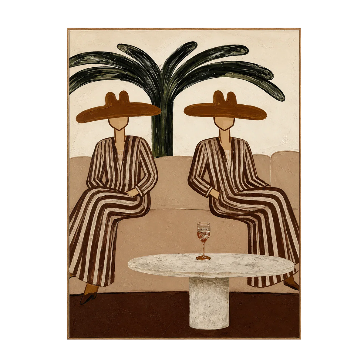 Palm Shade Conversation Folk Wall Art | Olyrel