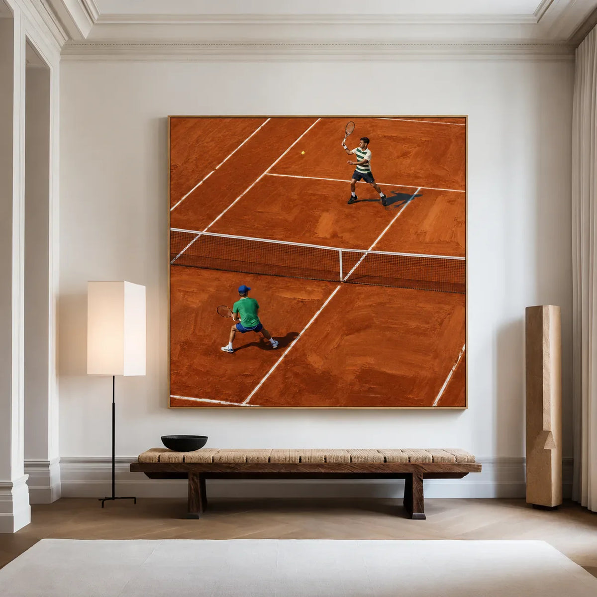 Clay Court Rally Tennis Wall Art styled interior scene 1 | Olyrel