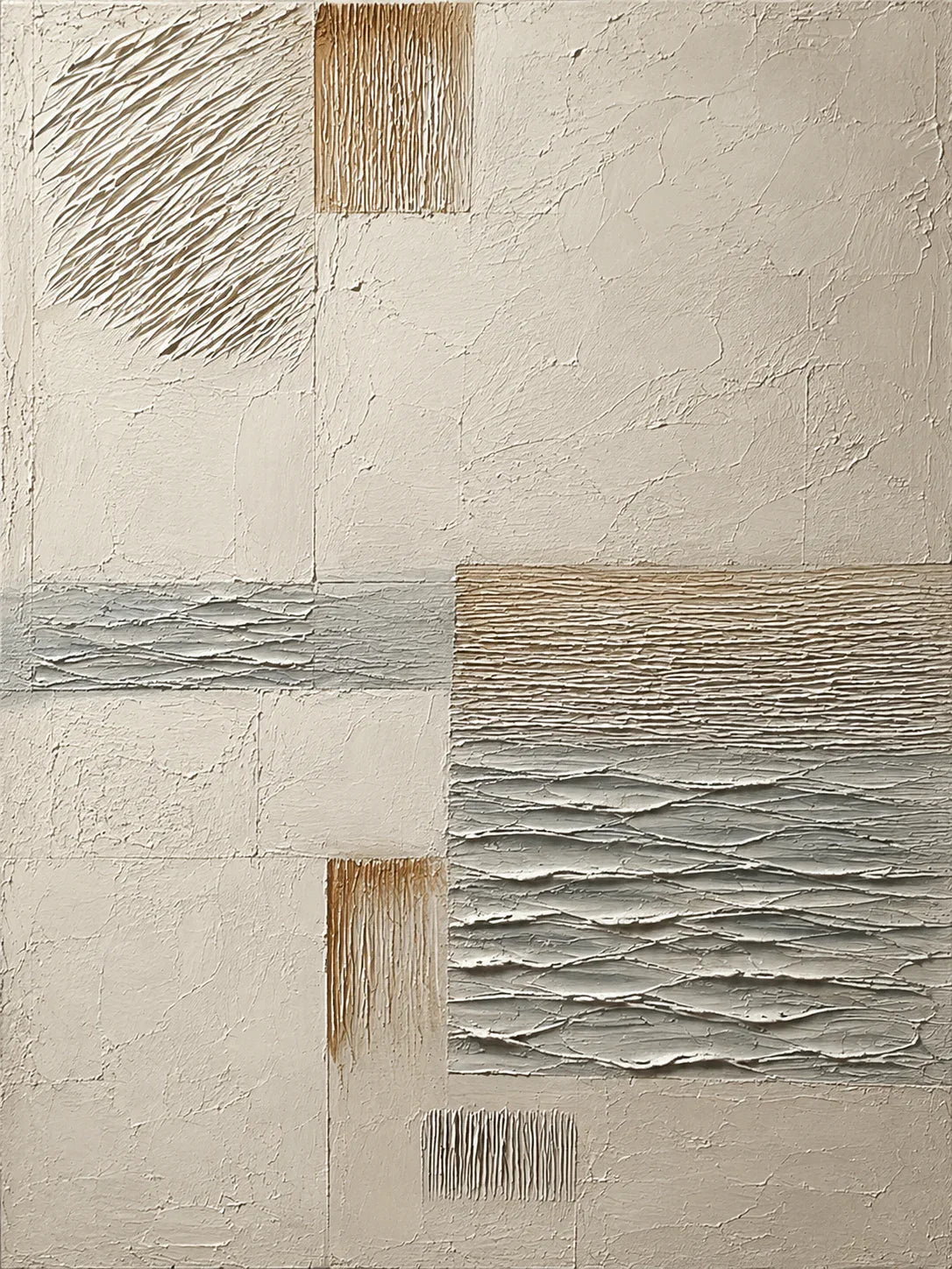 Quiet Weave Neutral Textured Wall Art artwork view | Olyrel