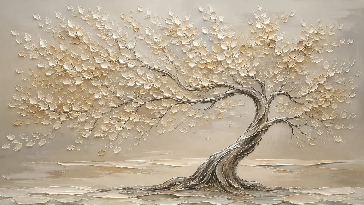 Original artwork view of Windlit Tree Botanical Wall Art | Olyrel