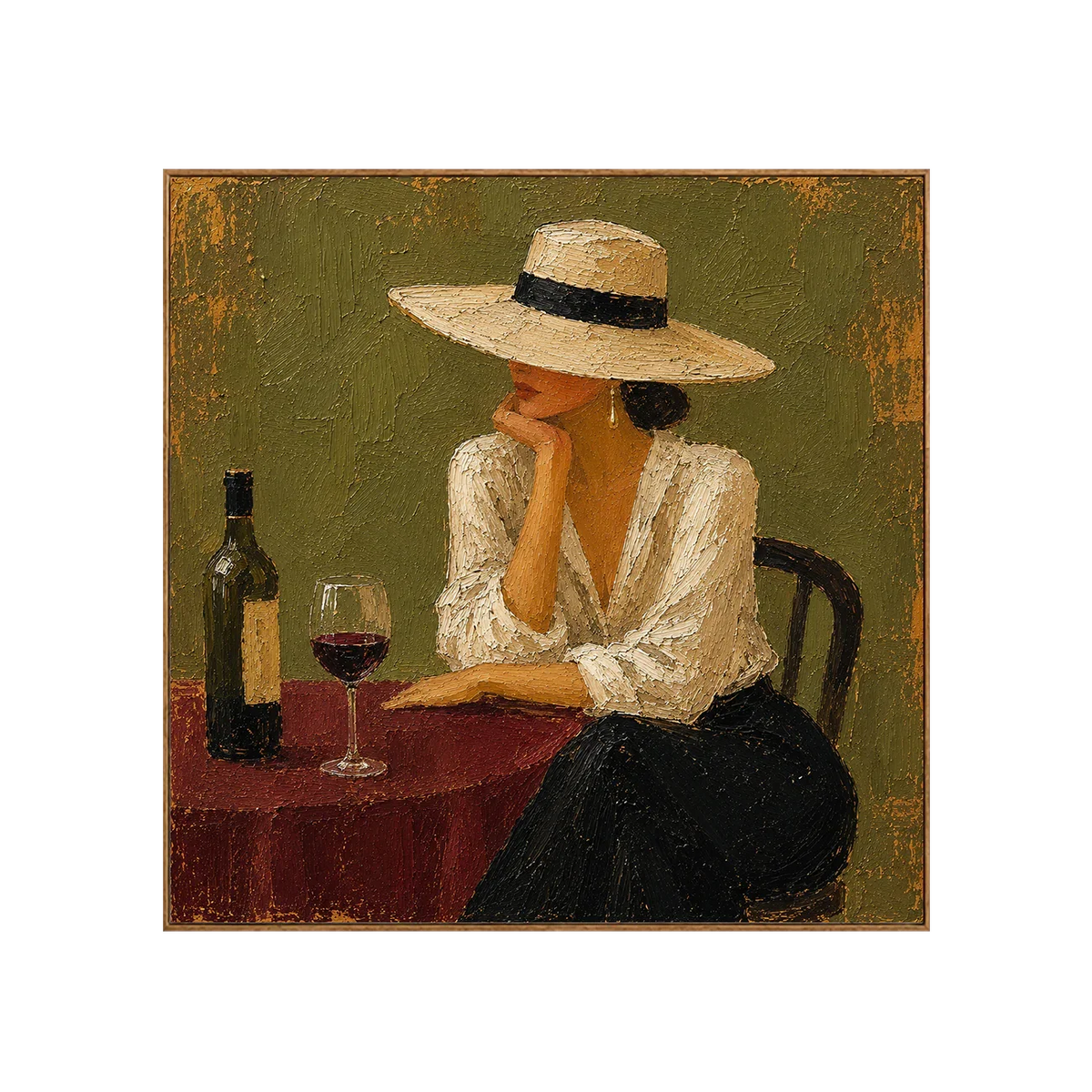Evening at the Wine Table Figurative Wall Art | Olyrel