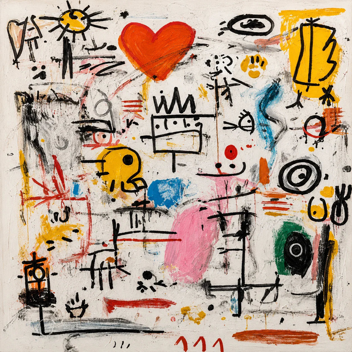 Playful Heart Graffiti Wall Art artwork view | Olyrel