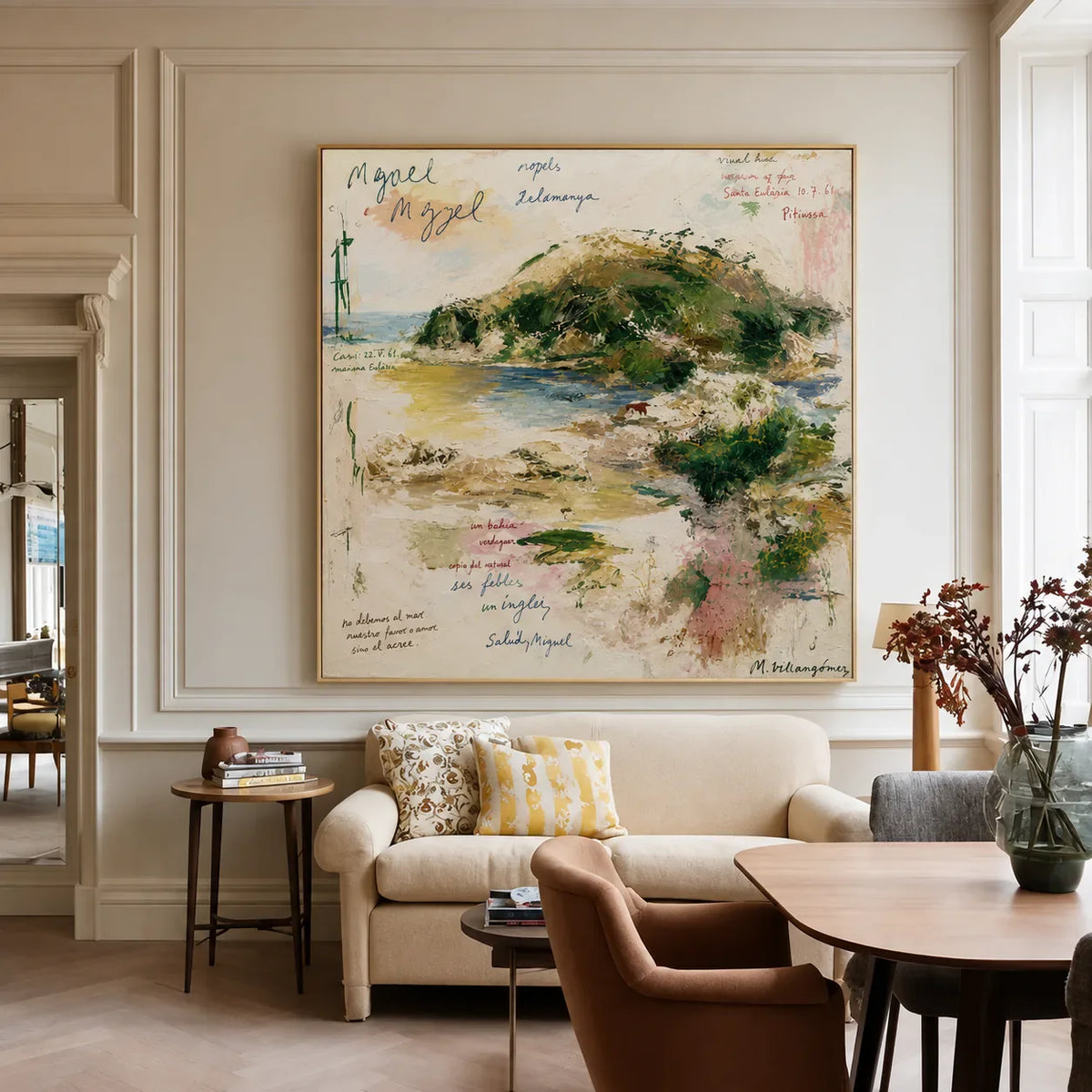 Poetic Green Landscape Wall Art styled interior scene 1 | Olyrel