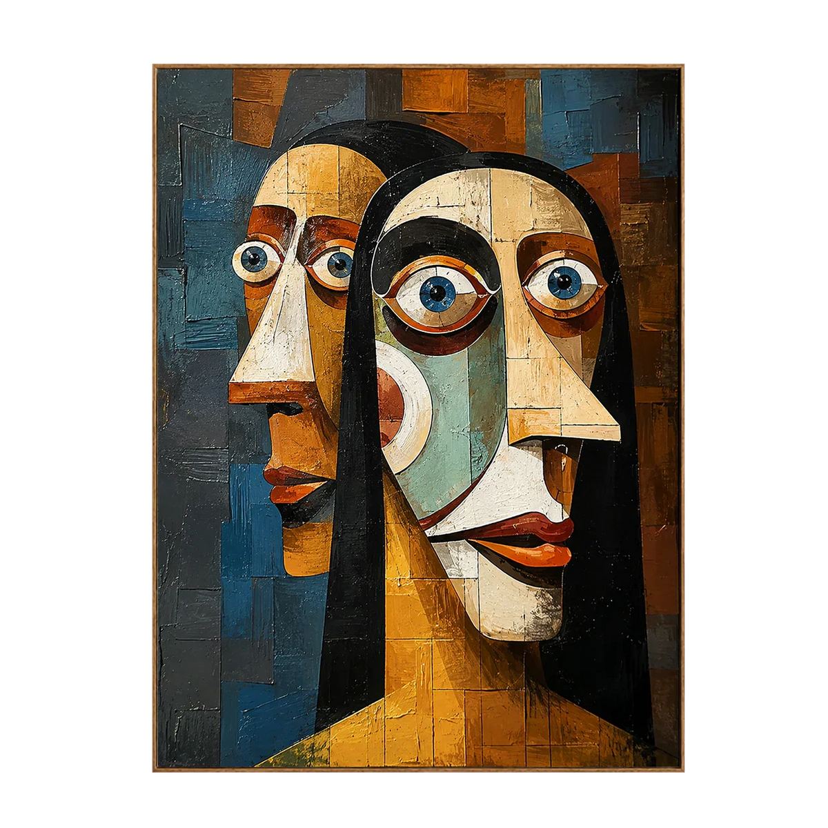 Three Faces Cubist Wall Art | Olyrel