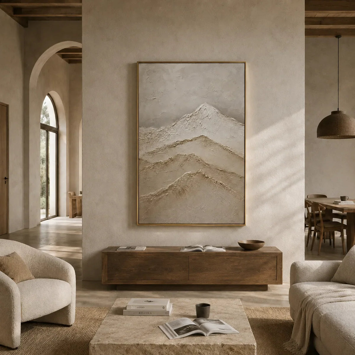Quiet Ridge Textured Wall Art displayed in a collected studio setting | Olyrel
