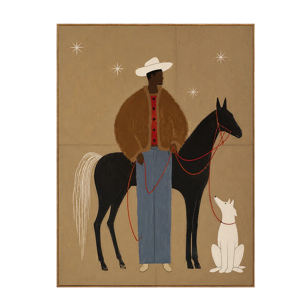 Desert Rider and Hound Wall Art | Olyrel