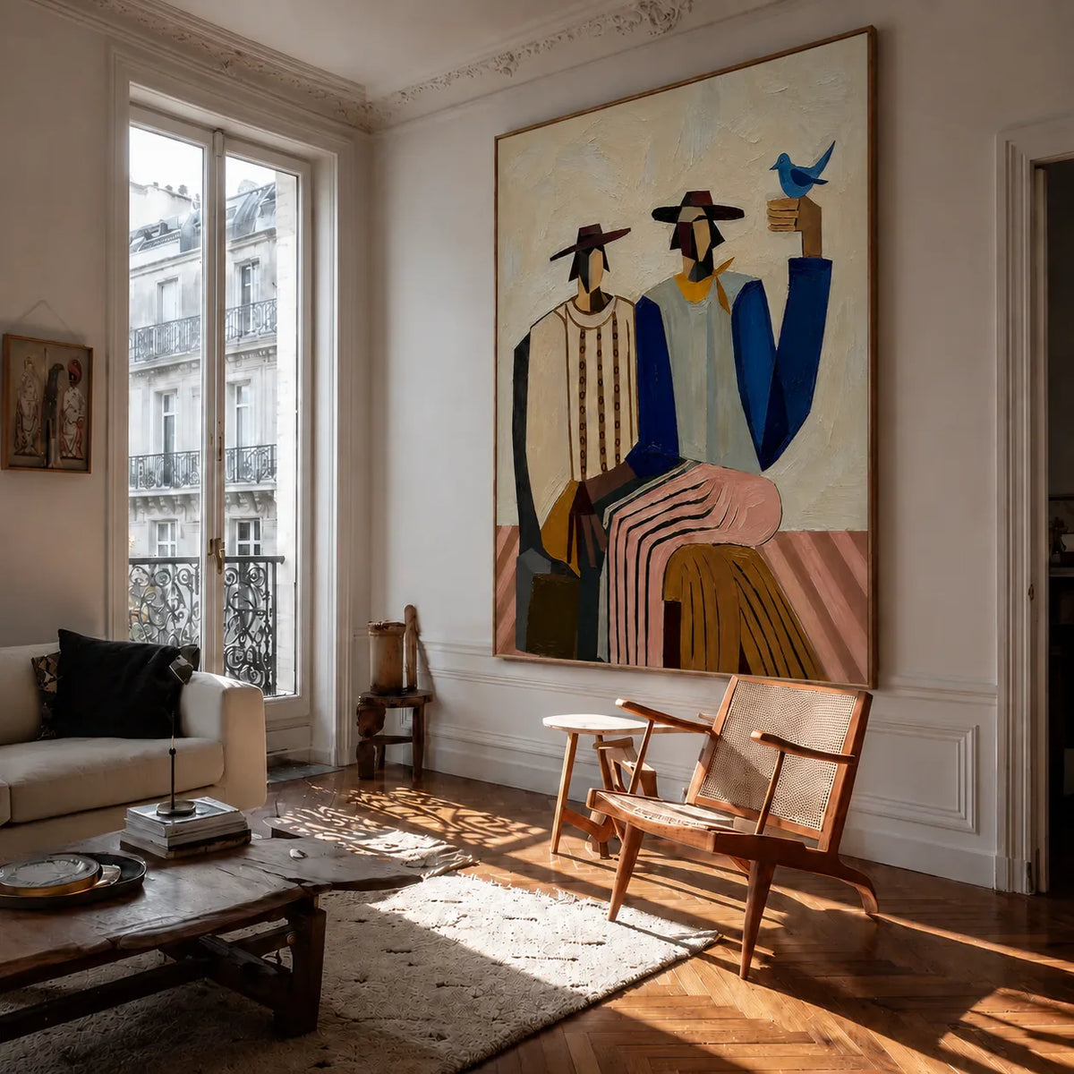 Gathered Figures Modern Wall Art styled interior scene 4 | Olyrel