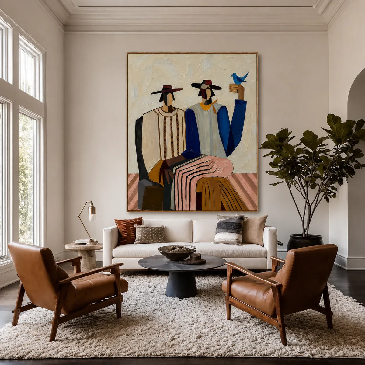 Gathered Figures Modern Wall Art styled interior scene 5 | Olyrel