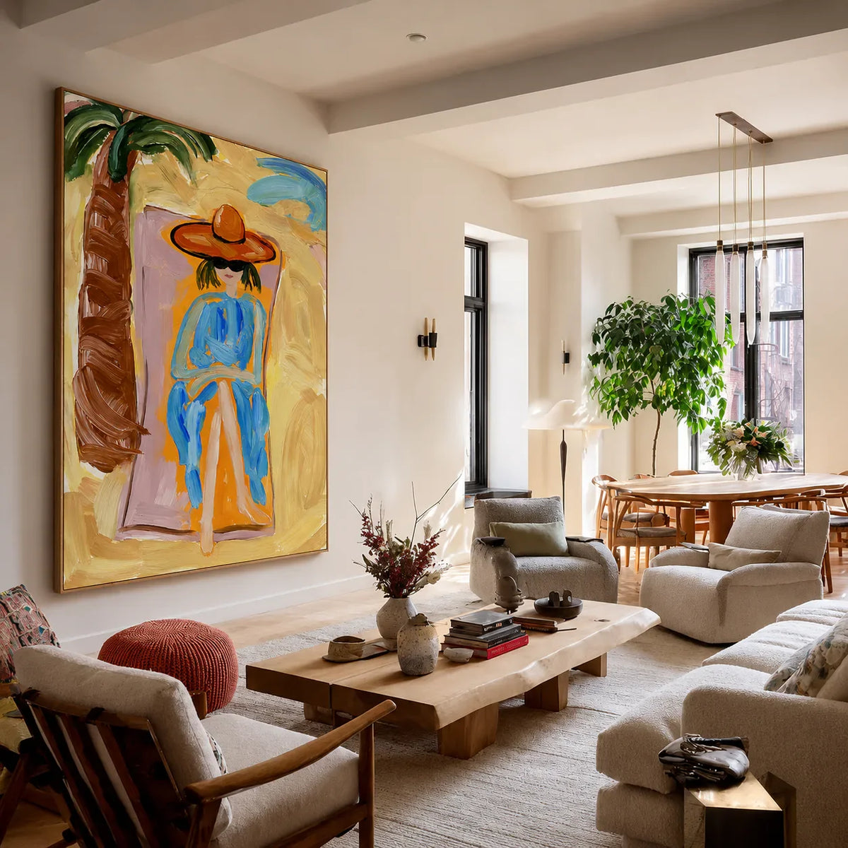 Sunlit Cowgirl Portrait Wall Art styled interior scene 1 | Olyrel