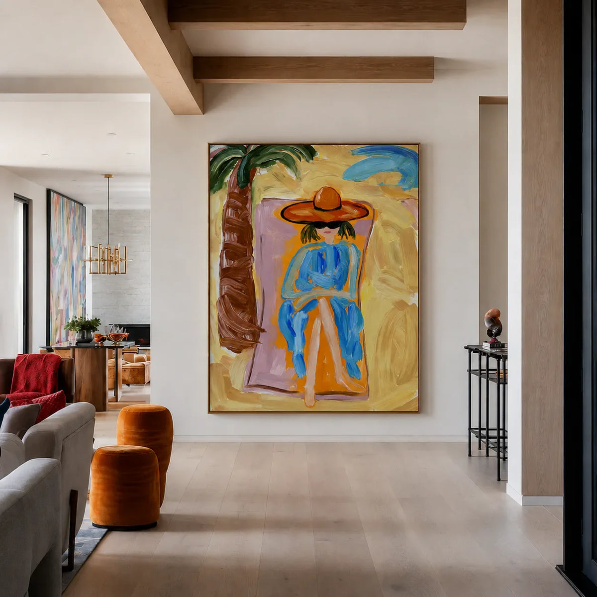 Sunlit Cowgirl Portrait Wall Art styled interior scene 2 | Olyrel
