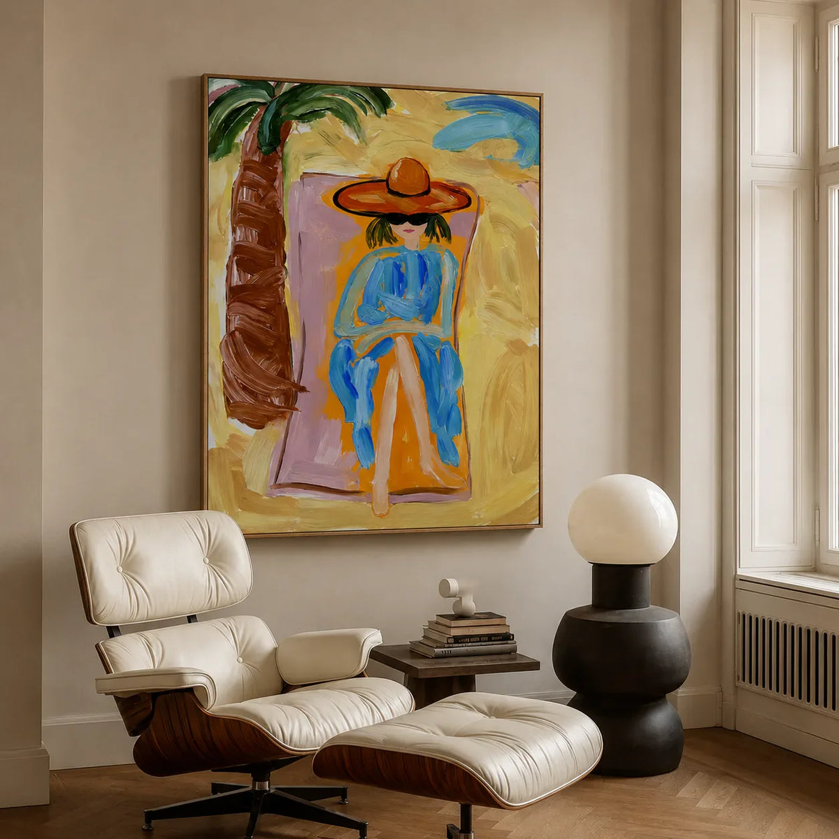 Sunlit Cowgirl Portrait Wall Art styled interior scene 5 | Olyrel