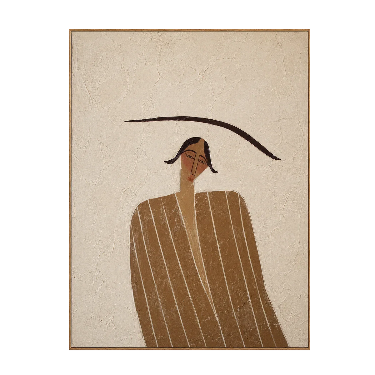 Quiet Striped Figure Wall Art | Olyrel