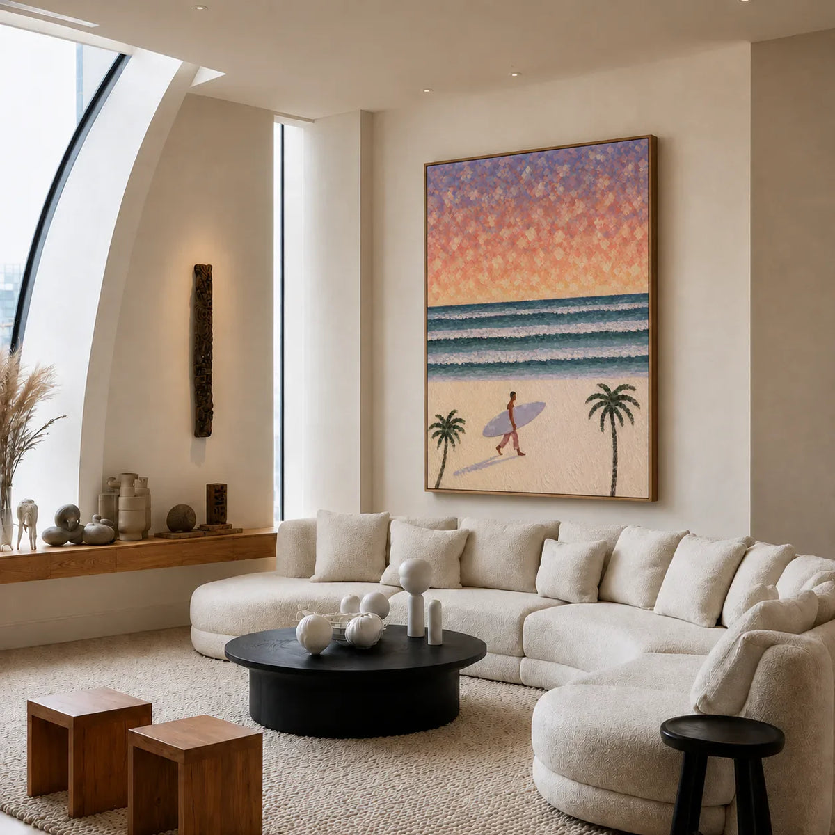 Pastel Surf Horizon Wall Art styled interior scene 5 | Olyrel