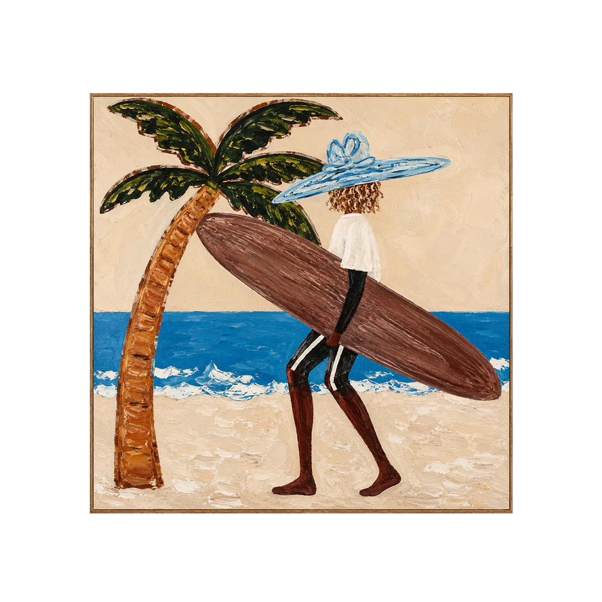 Blue Hat Surfer Wall Art | Olyrel