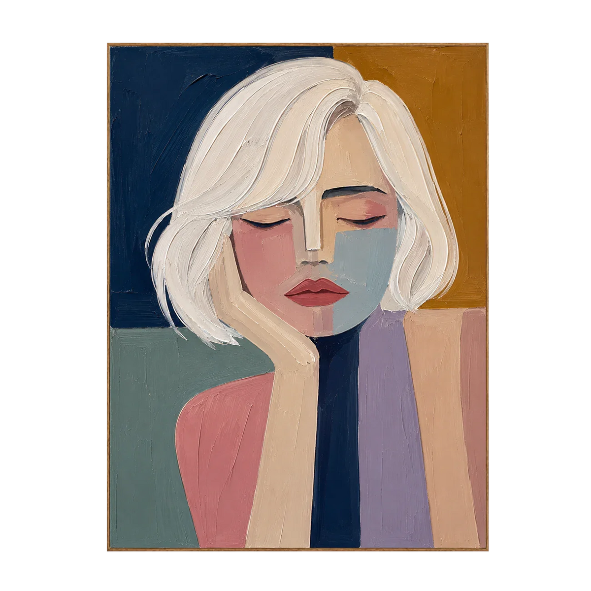 Blonde Reverie Portrait Wall Art | Olyrel