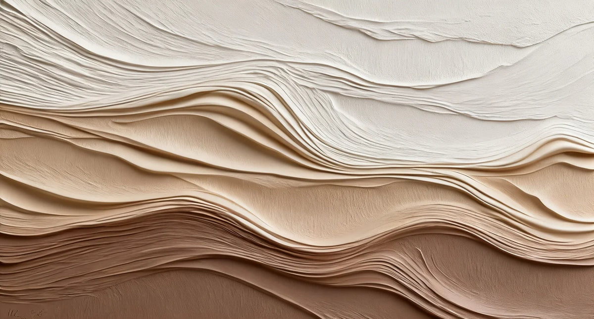 Ivory and Sand Dune Layers Panoramic Wall Art artwork view | Olyrel