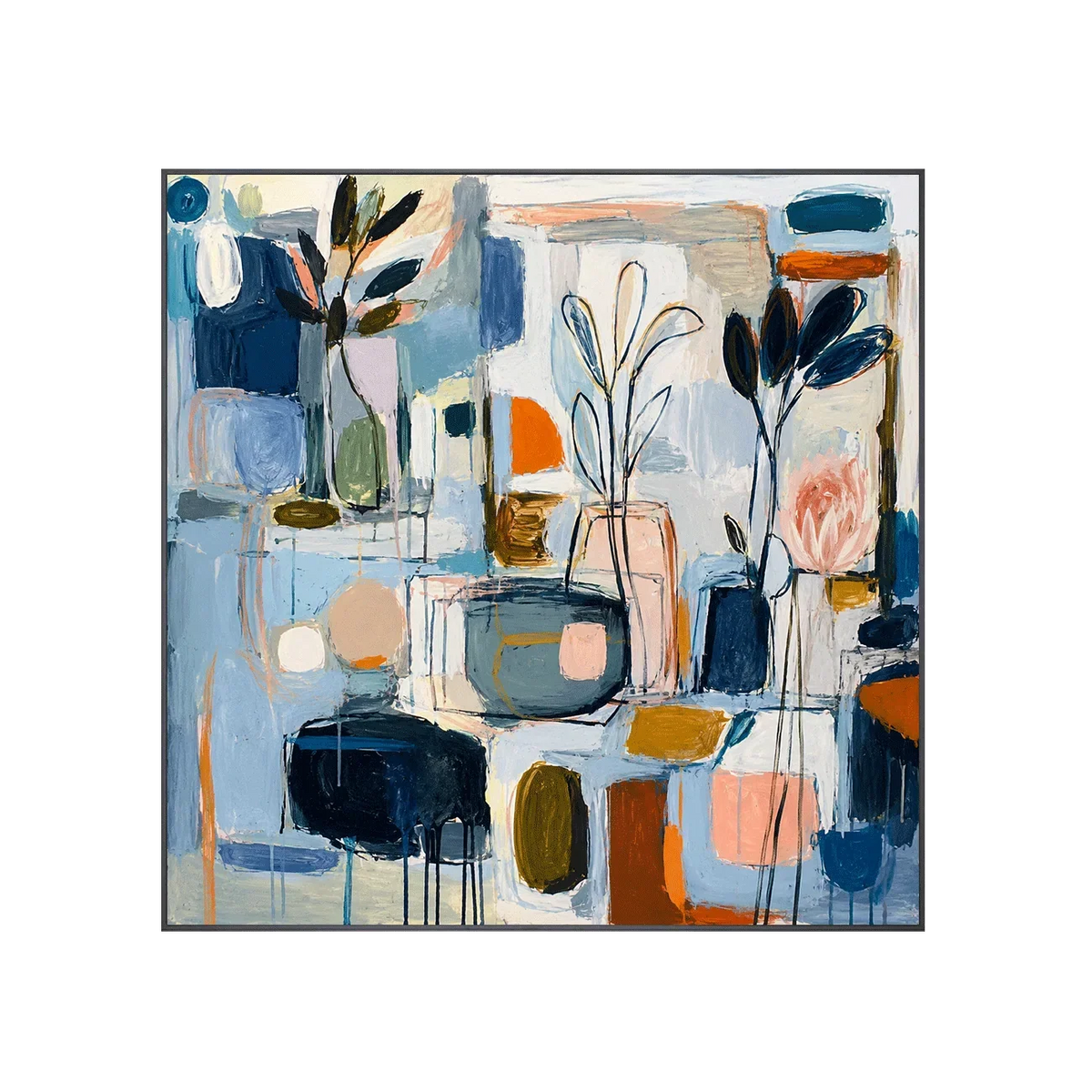 Blue Studio Floral Wall Art | Olyrel