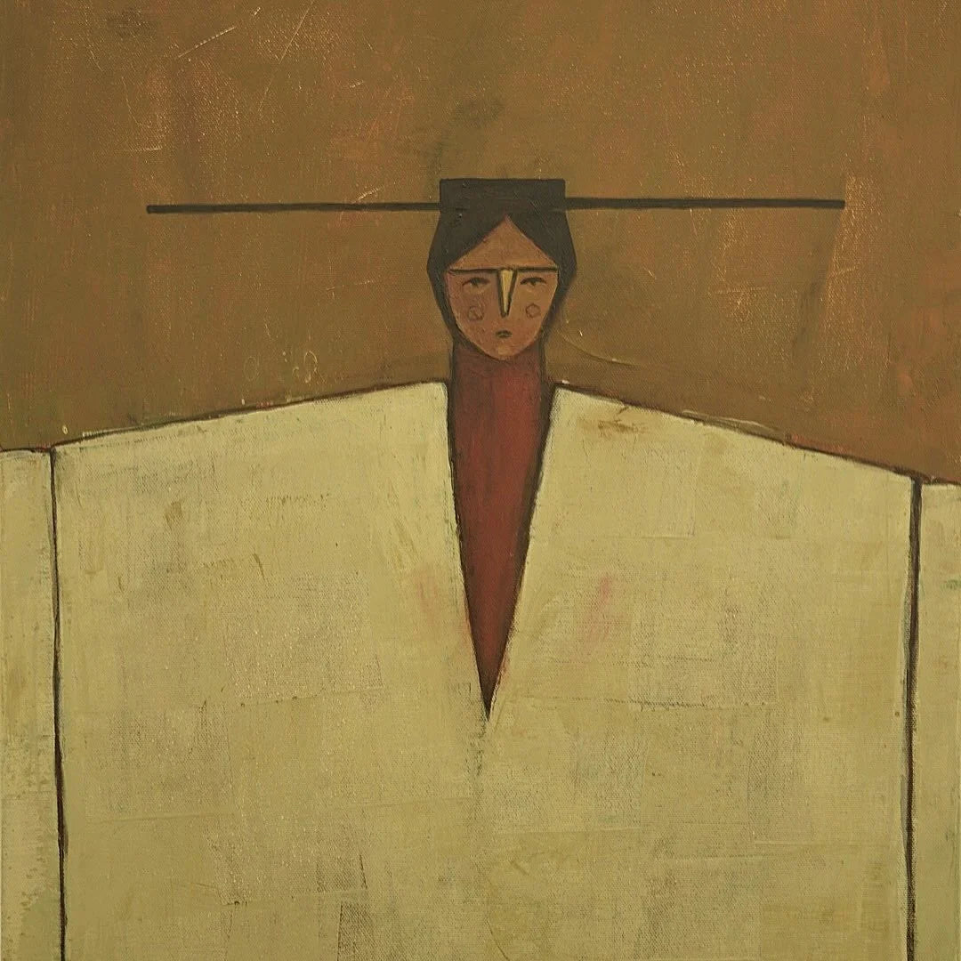 Ochre Poise with Broad Cream Shoulders Wall Art artwork view | Olyrel