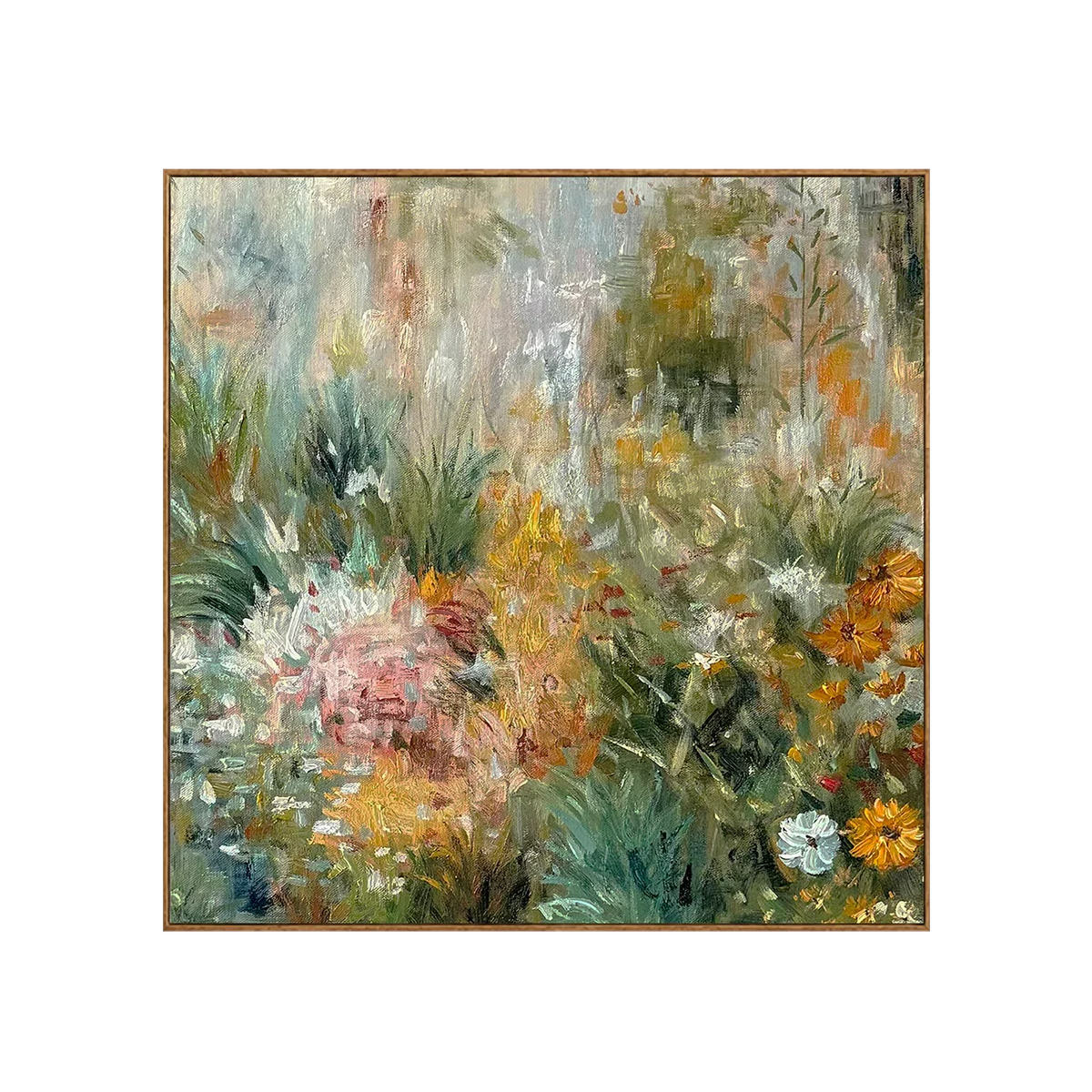 Wild Garden in Sage and Marigold Wall Art | Olyrel