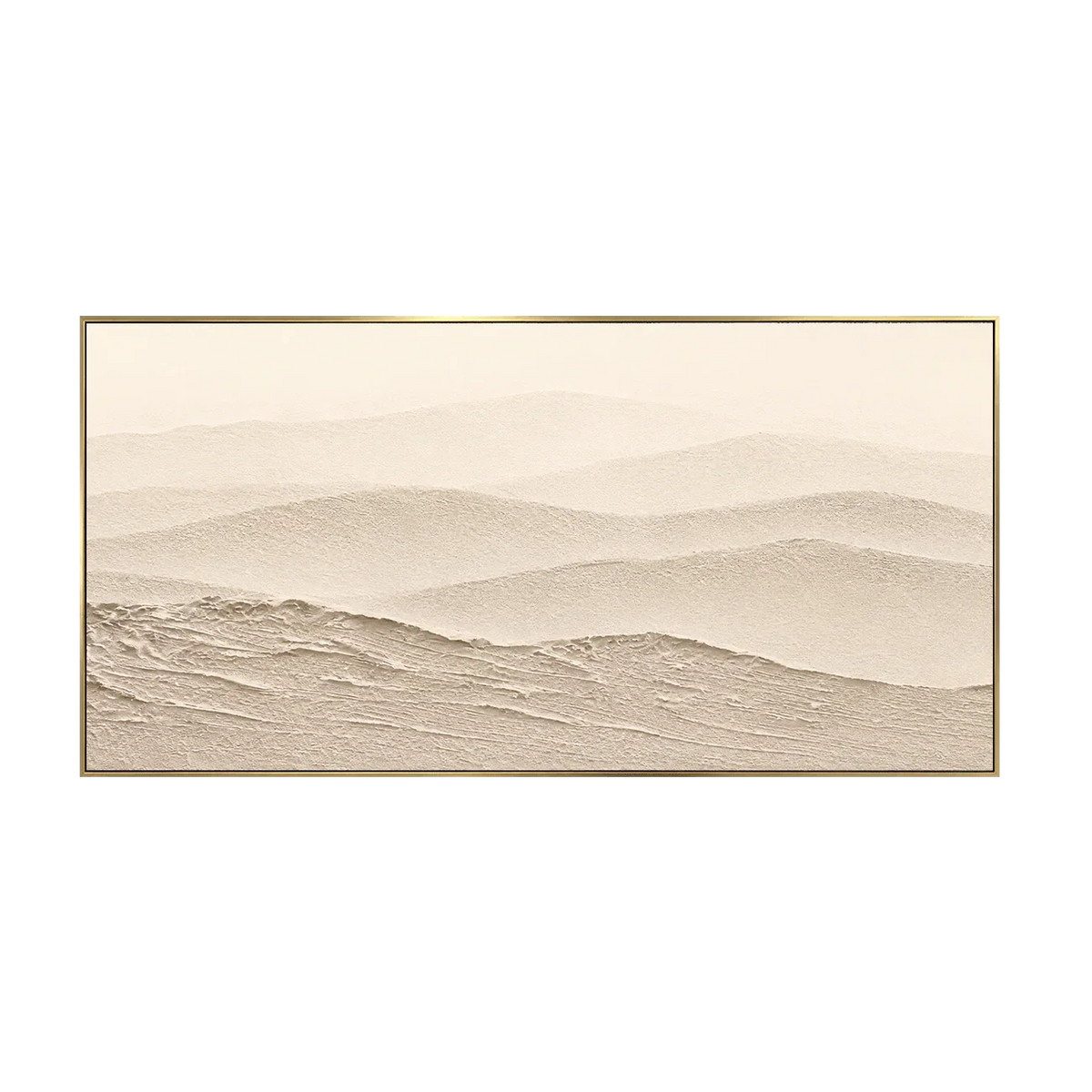 Soft Beige Hills in Layered Panoramic Relief Wall Art | Olyrel
