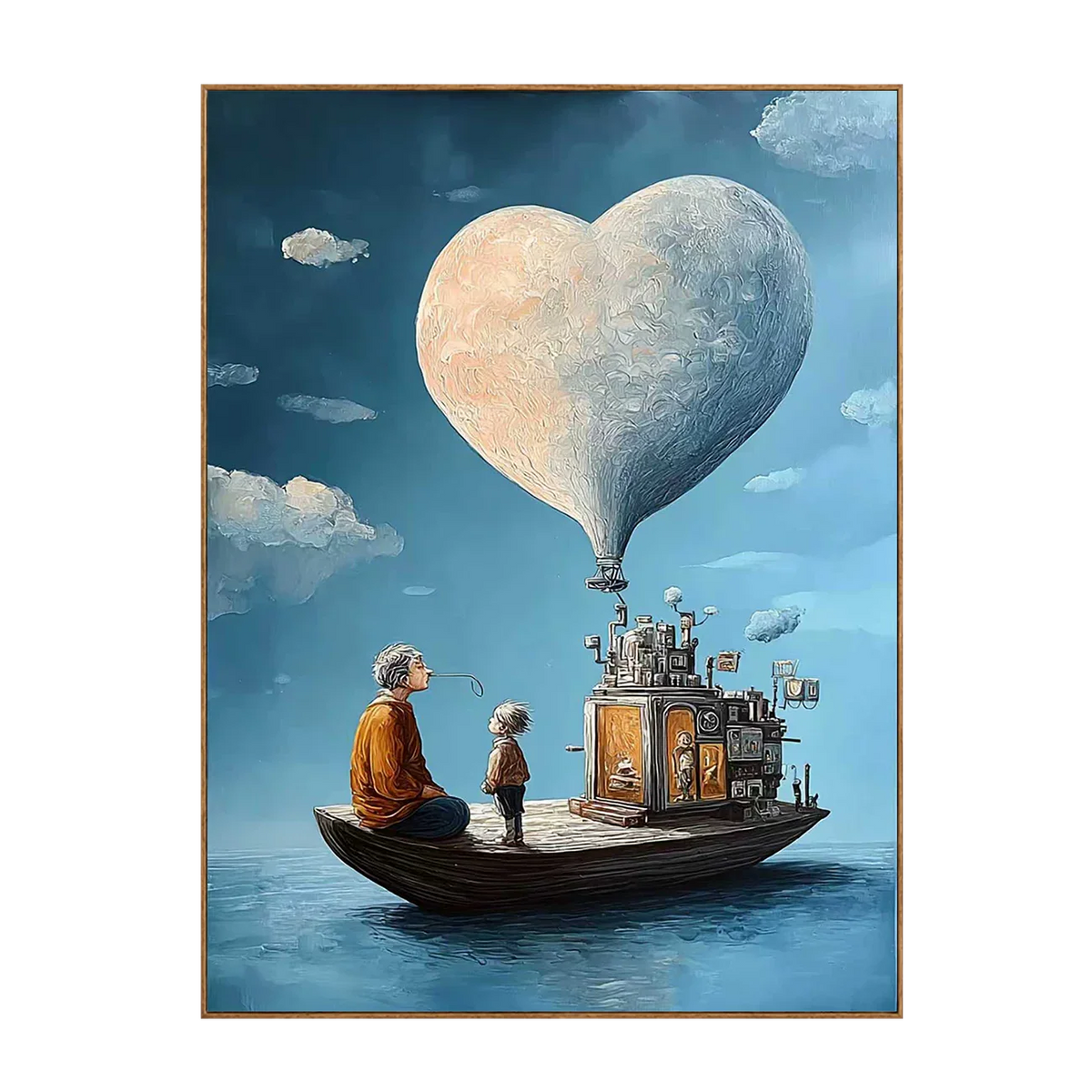 Heart Balloon above a Storybook Boat Wall Art | Olyrel