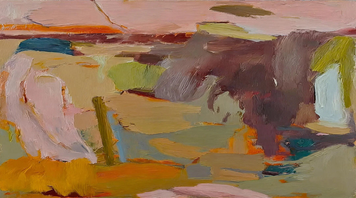 Blush and Ochre Abstract Color Fields Wall Art artwork view | Olyrel