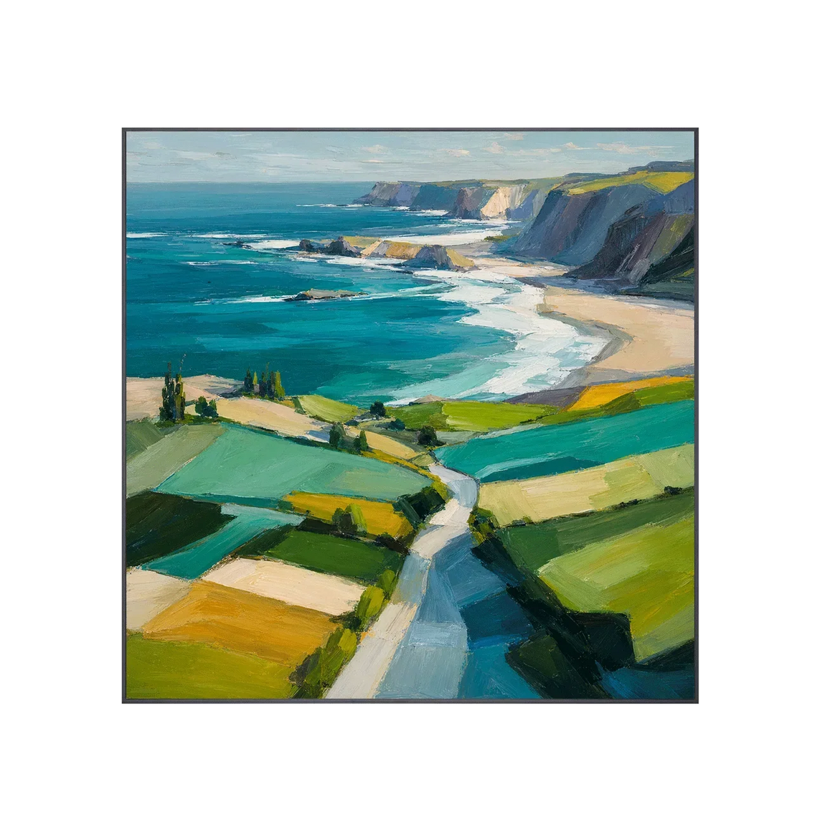 Turquoise Cliffs Coastal Wall Art | Olyrel
