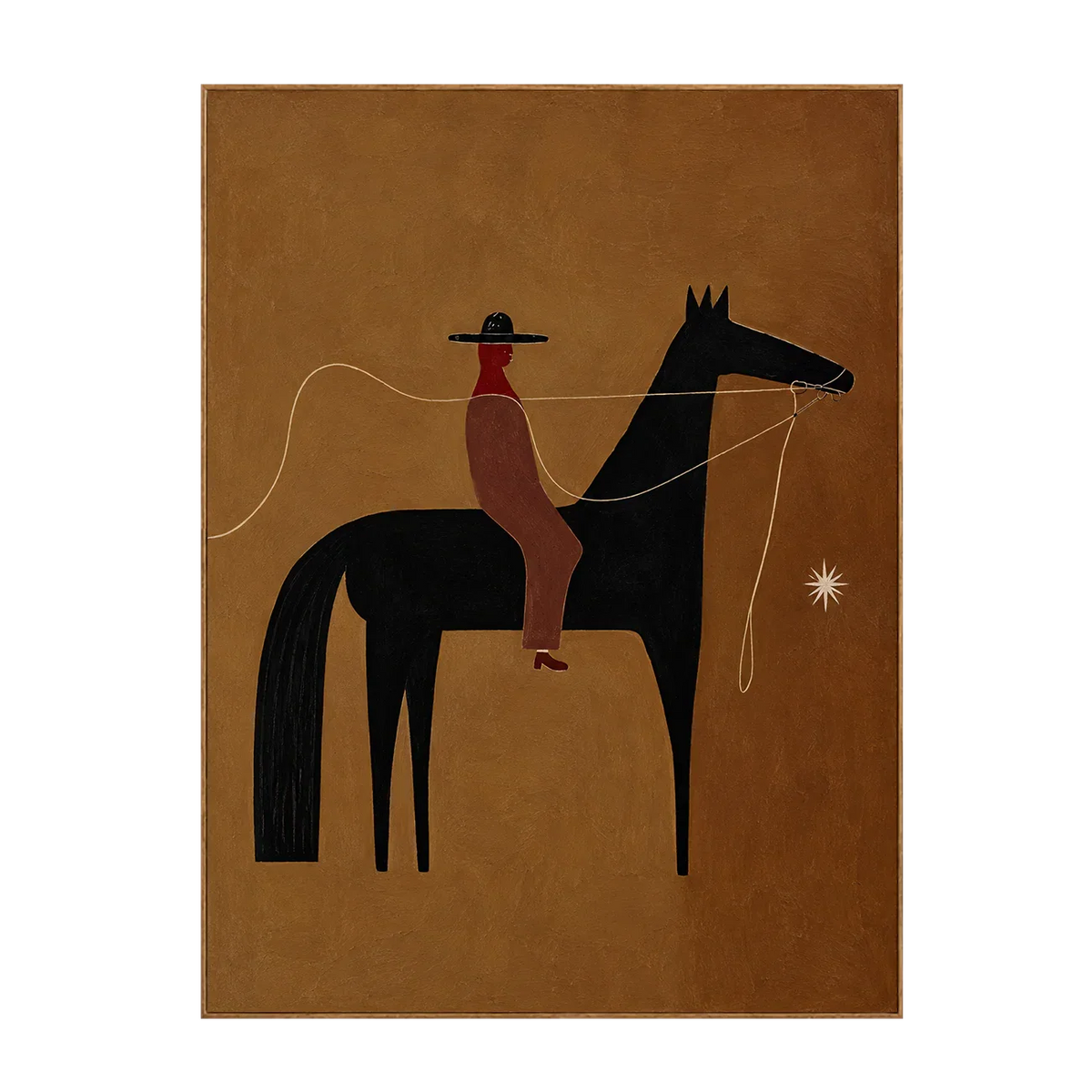 Horse and Rider with a Wandering Rope Wall Art | Olyrel