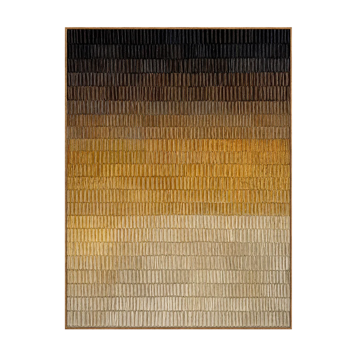 Ochre Glow in a Ribbed Gradient Wall Art | Olyrel
