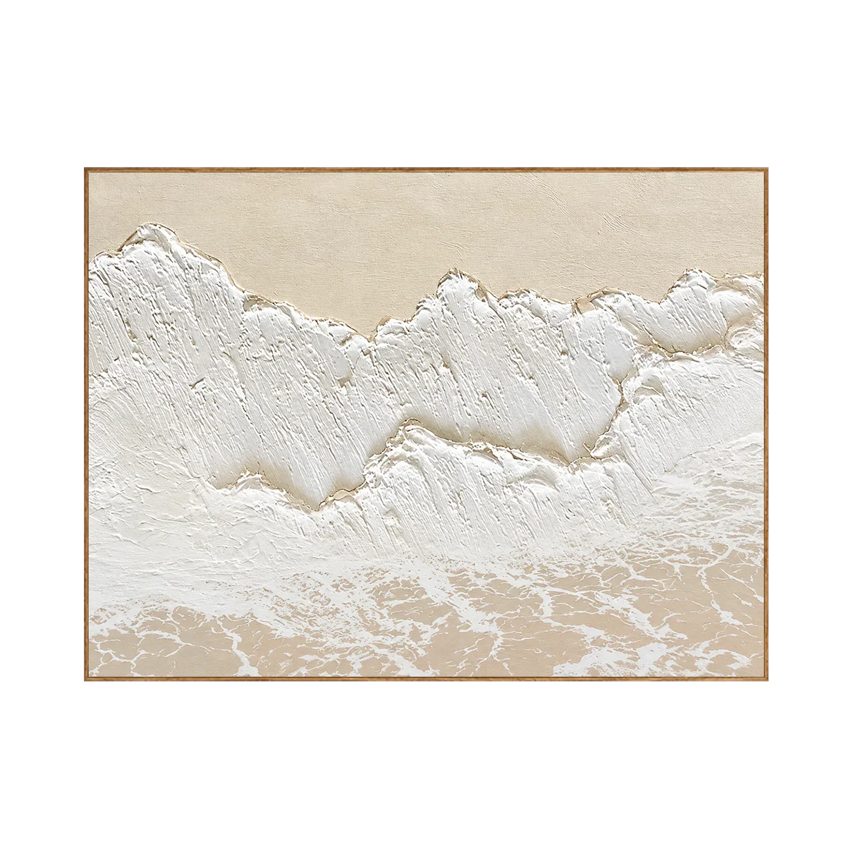 Ivory Surf over a Sandy Shore Wall Art | Olyrel