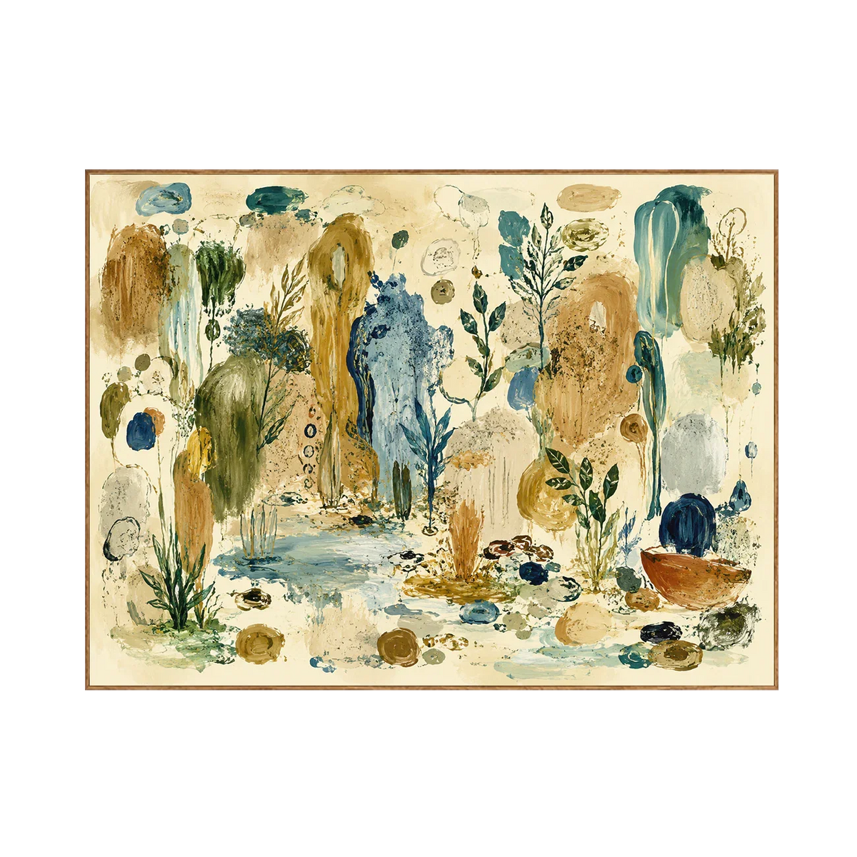 Ochre and Teal Botanical Daydream Wall Art | Olyrel