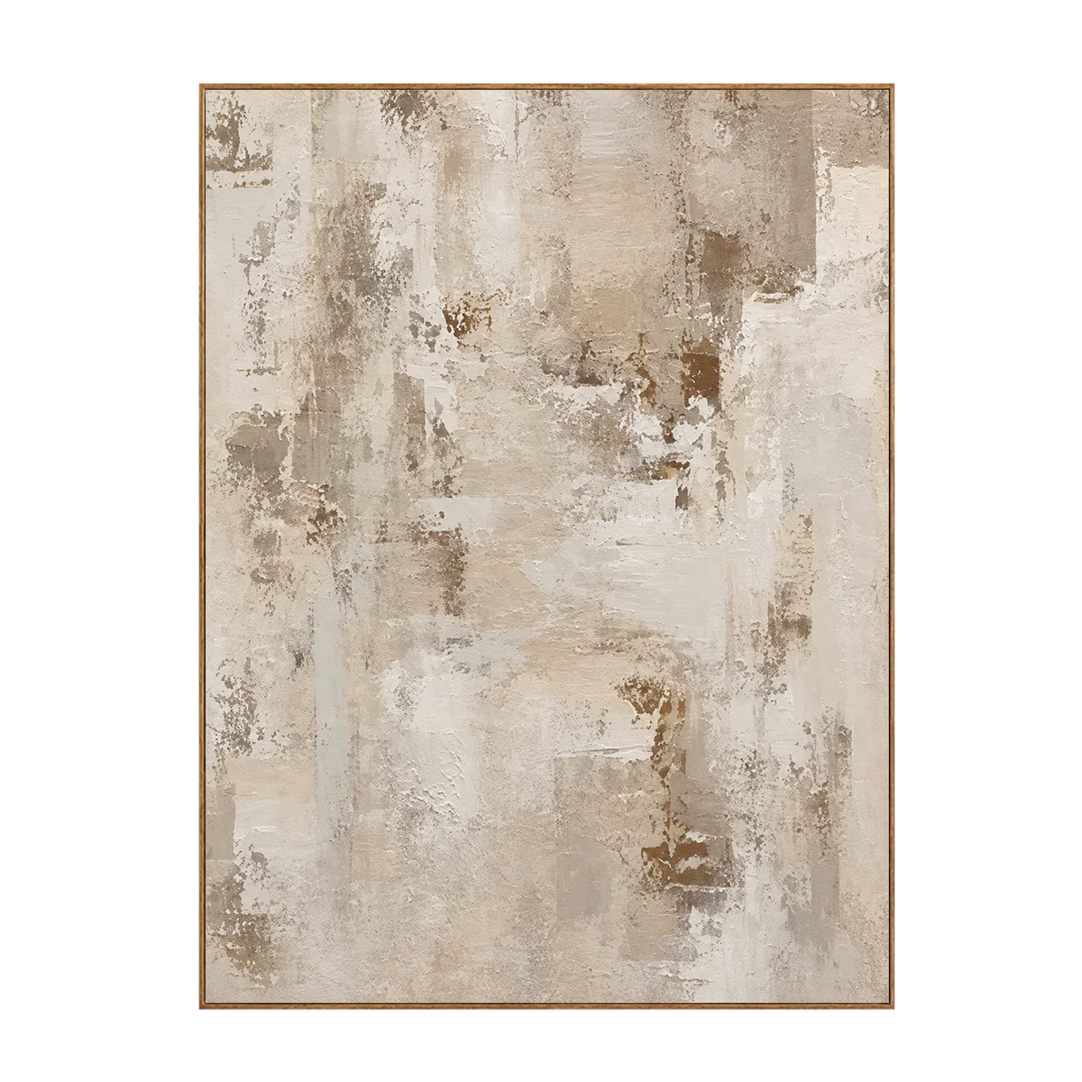 Weathered Cream and Warm Taupe Layers Wall Art | Olyrel