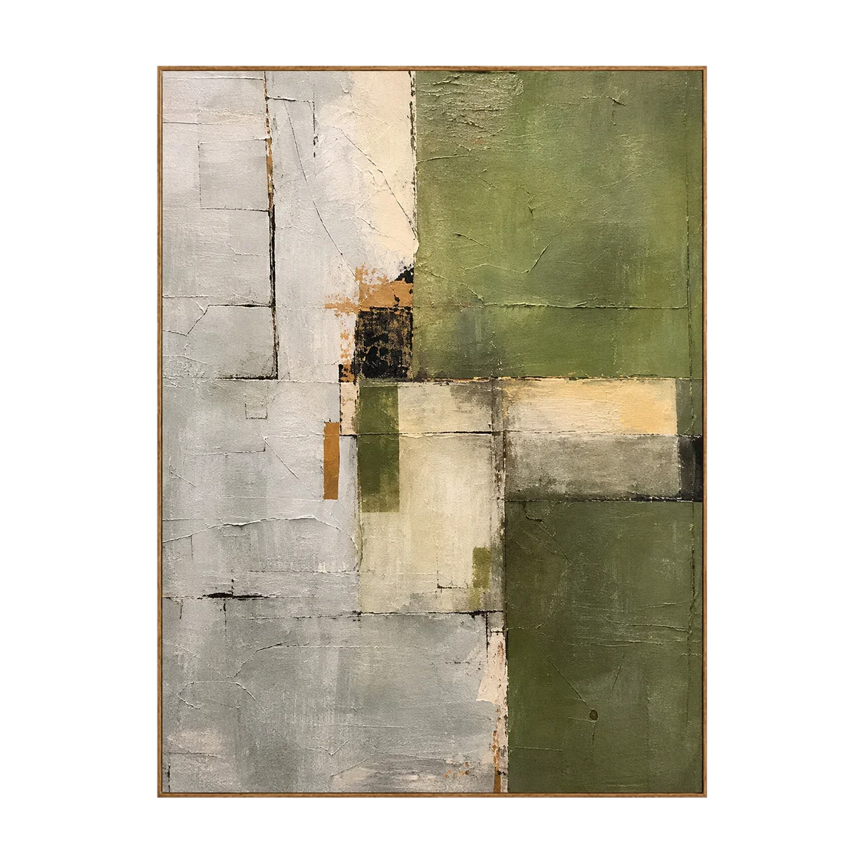 Olive Green Planes and Pale Stone Layers Wall Art | Olyrel
