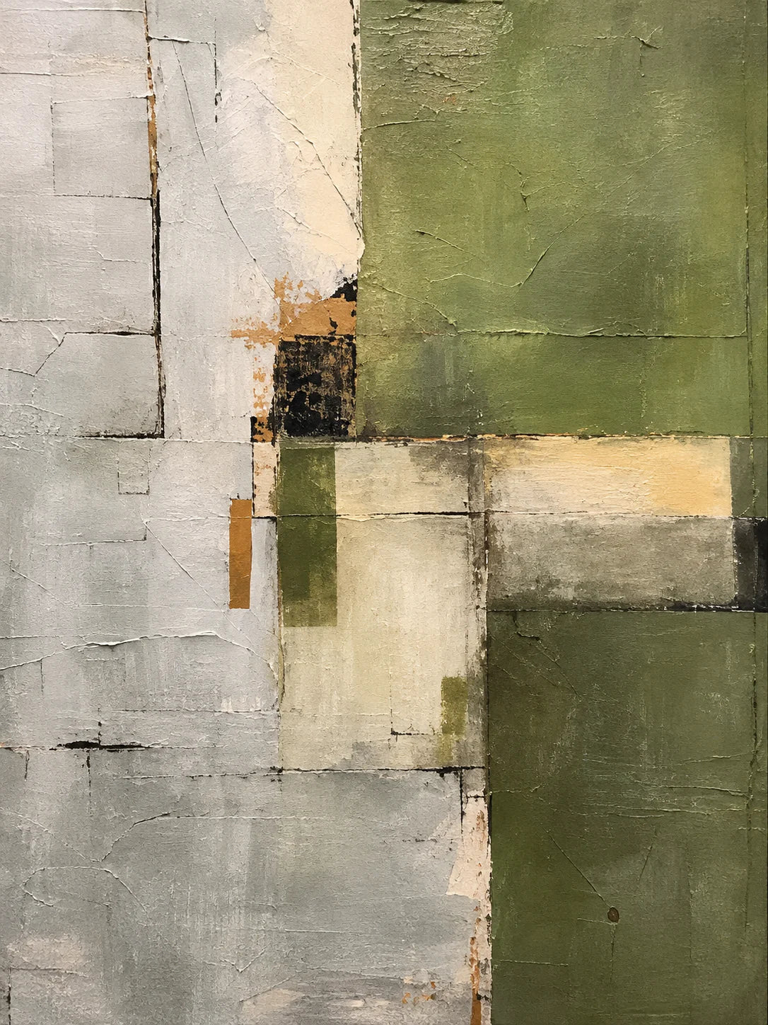 Olive Green Planes and Pale Stone Layers Wall Art artwork view | Olyrel