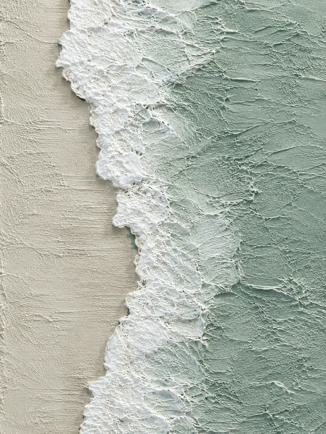 Original artwork view of Seafoam Edge Coastal Wall Art | Olyrel
