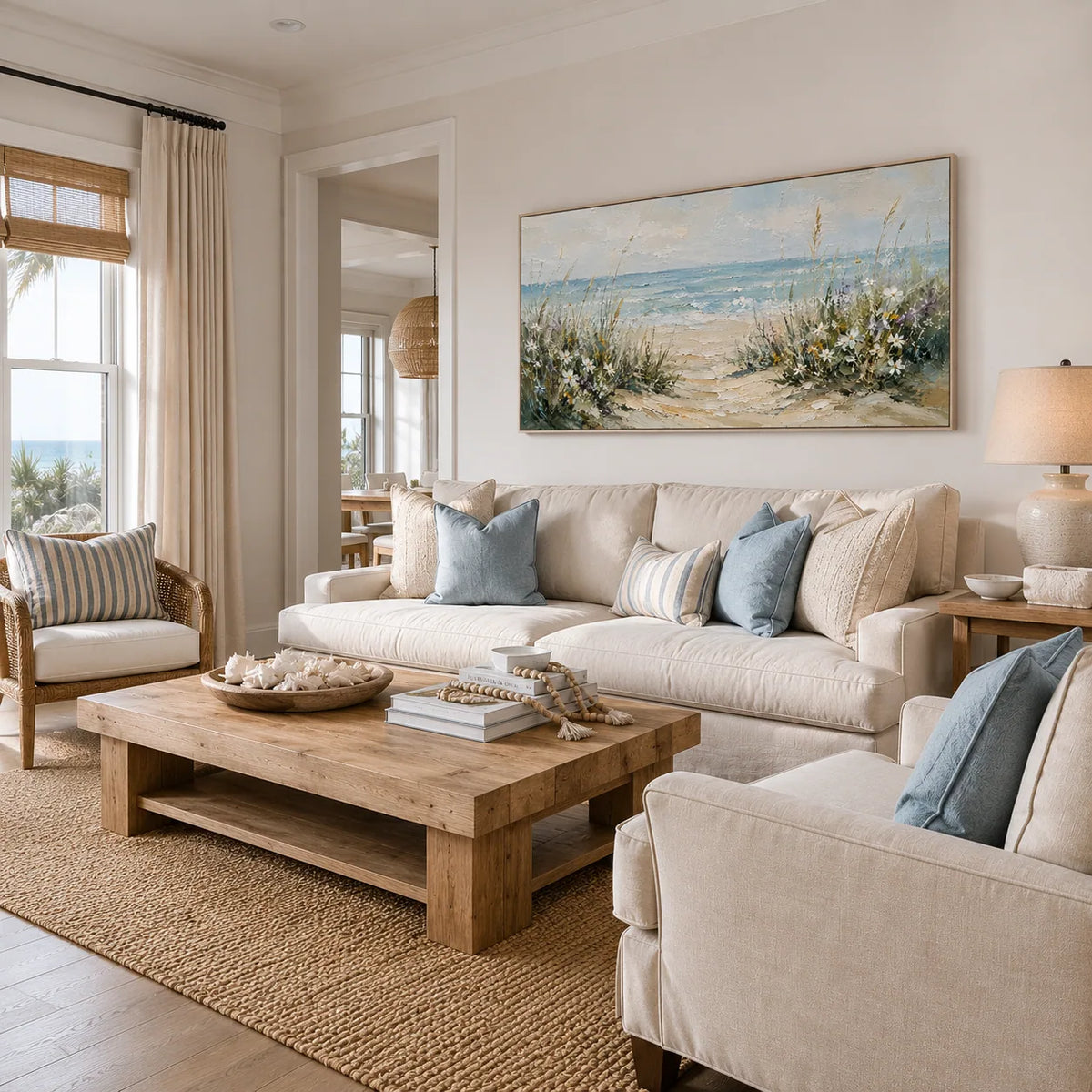 Dune Path Coastal Wall Art shown in a quiet home office | Olyrel