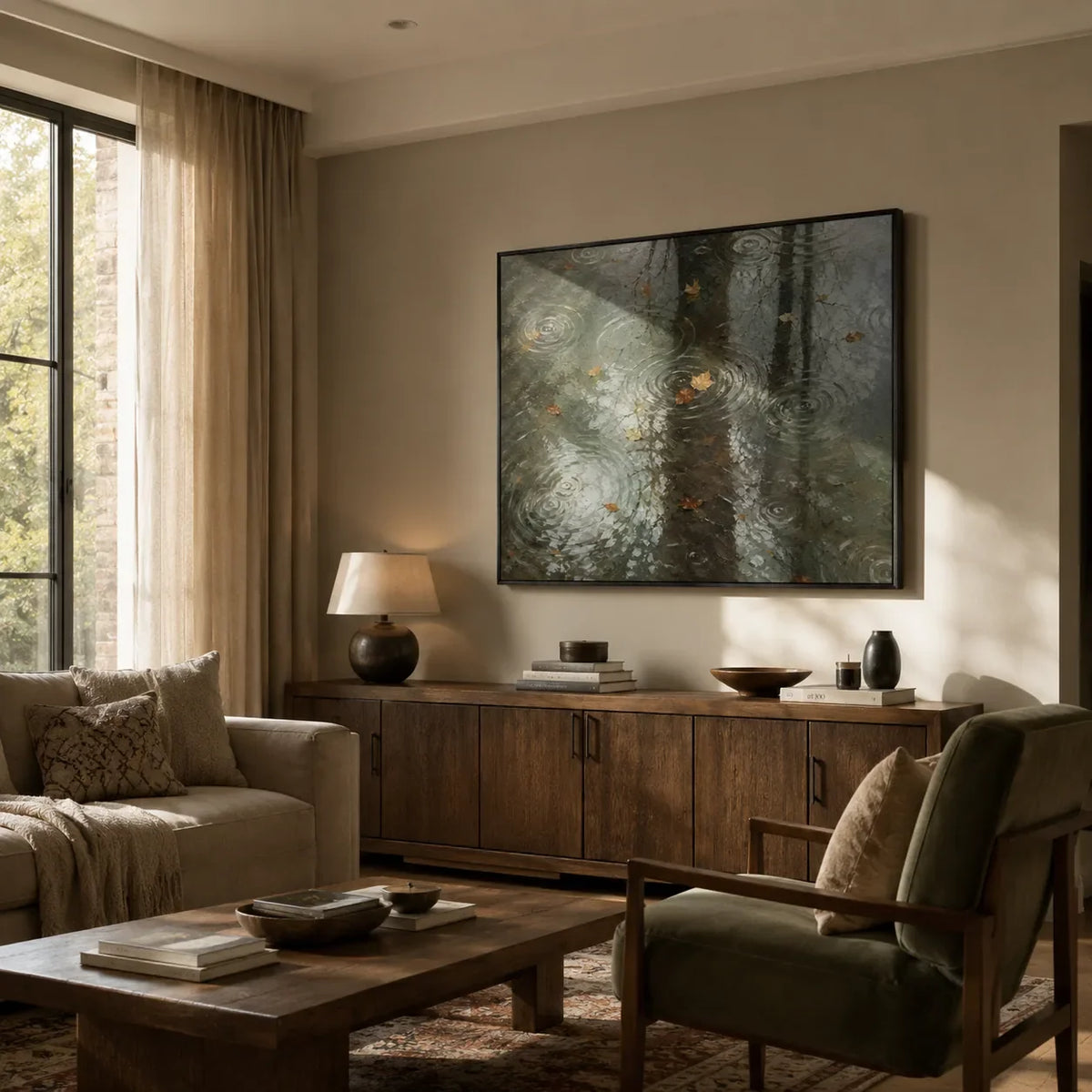 Rain Mirror City Wall Art lifestyle view 4 | Olyrel
