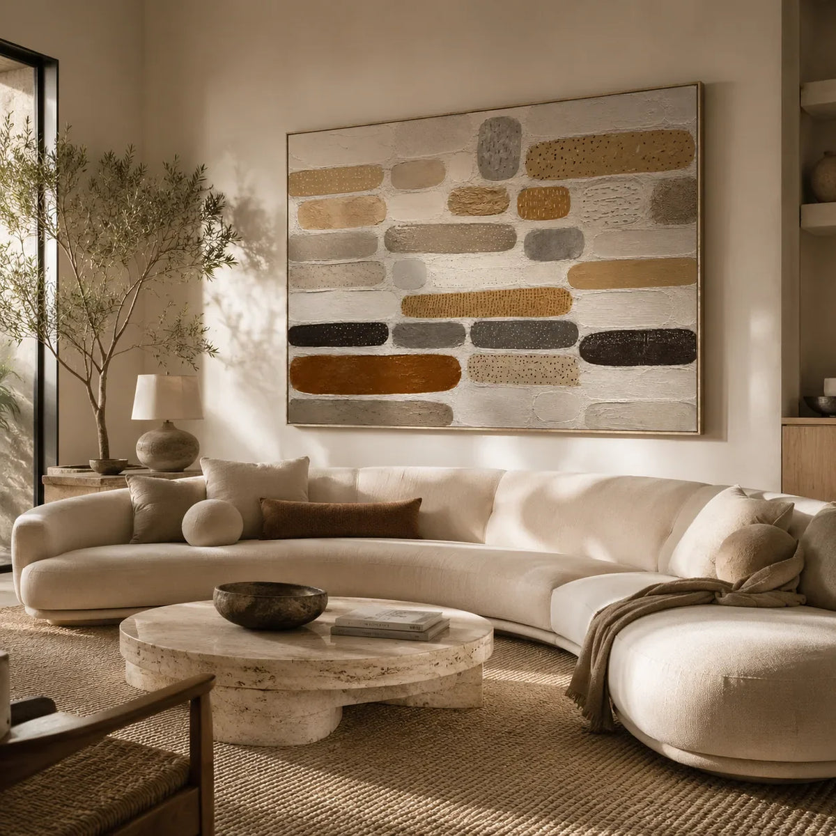 Neutral Capsule Textured Wall Art lifestyle view 3 | Olyrel