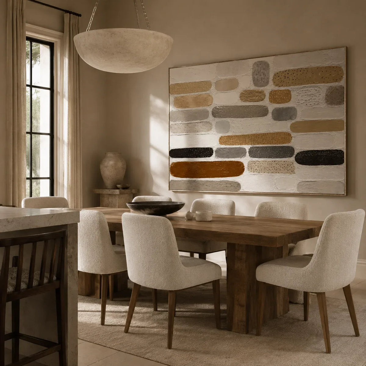 Neutral Capsule Textured Wall Art lifestyle view 4 | Olyrel
