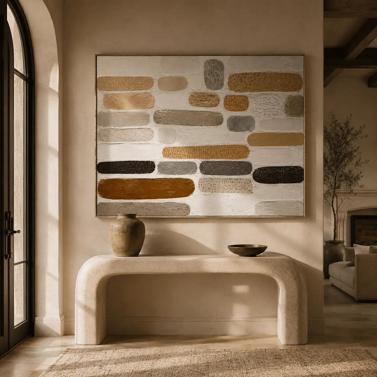 Neutral Capsule Textured Wall Art lifestyle view 5 | Olyrel