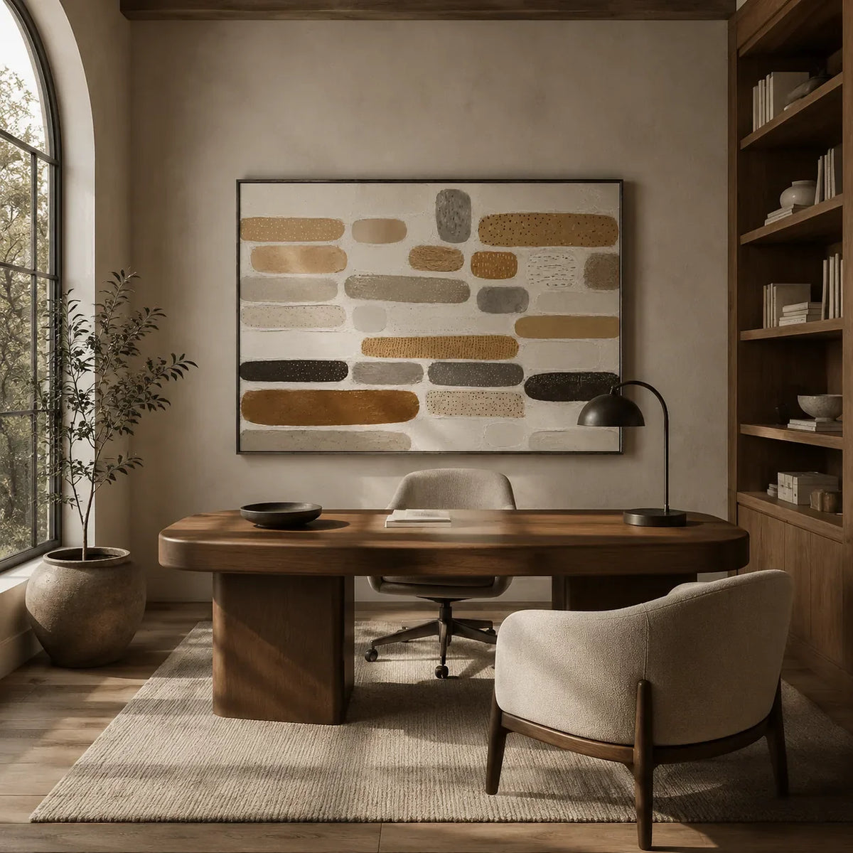 Neutral Capsule Textured Wall Art lifestyle view 7 | Olyrel