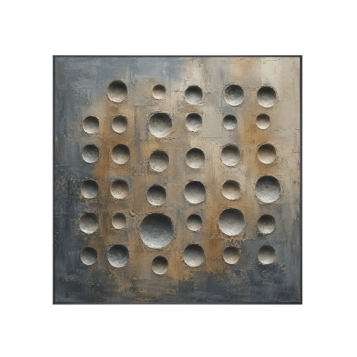 Slate Circles Textured Wall Art | Olyrel